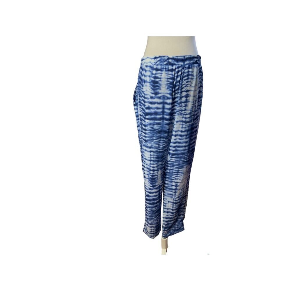 Karen Kane Black And Blue Tie Dye Pants. Size Medium